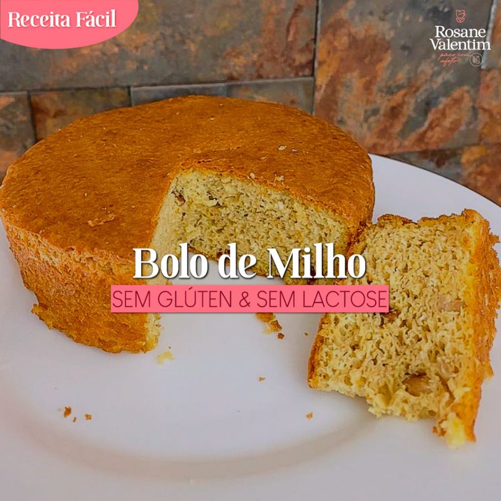 Bolo de milho sem glúten e sem lactose